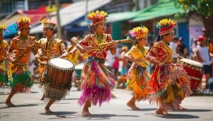 celebrating with music and dance