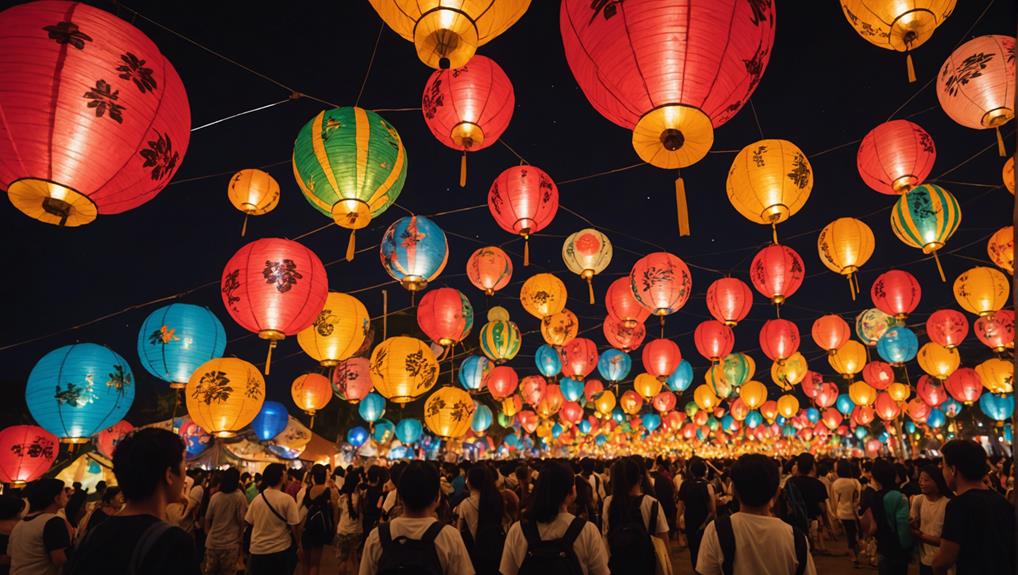 vibrant lanterns light up