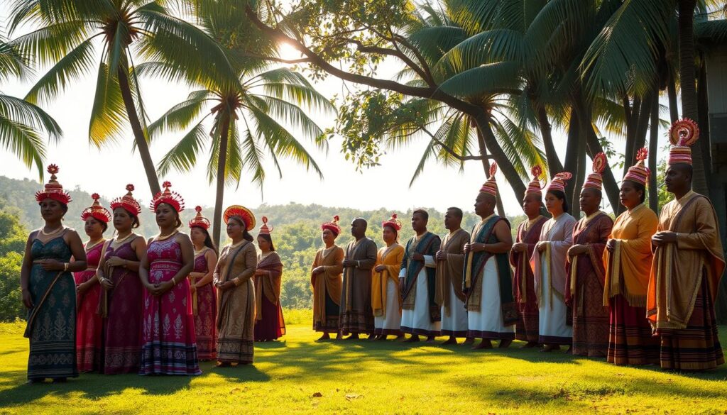 Olango Island devotees in traditional dress