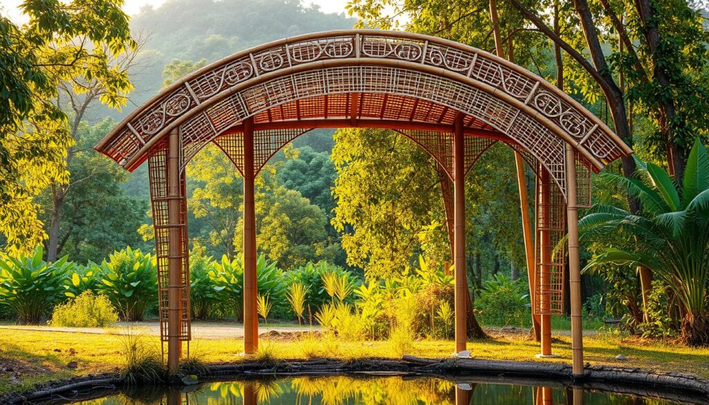 Bamboo arch artistry in Bulacan