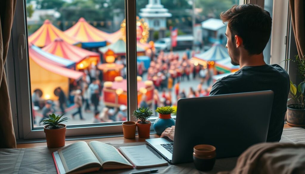 balancing remote work and festivals