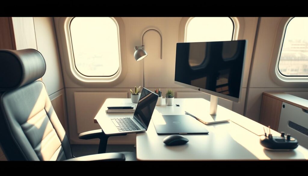 mobile office setup with reliable wifi