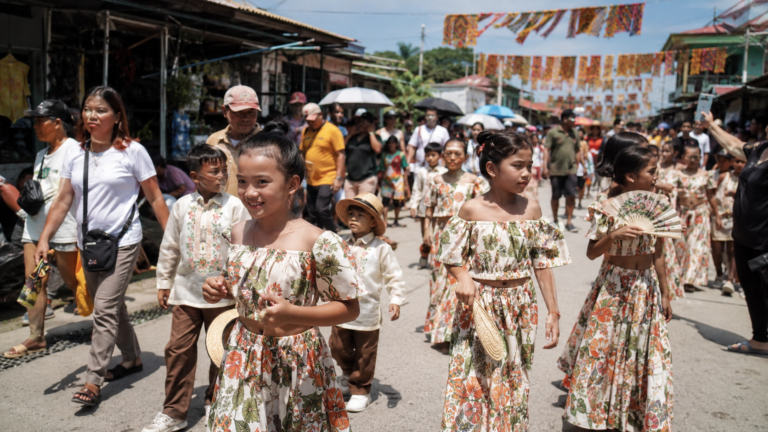Community fiesta procession in Alaminos City, Pangasinan